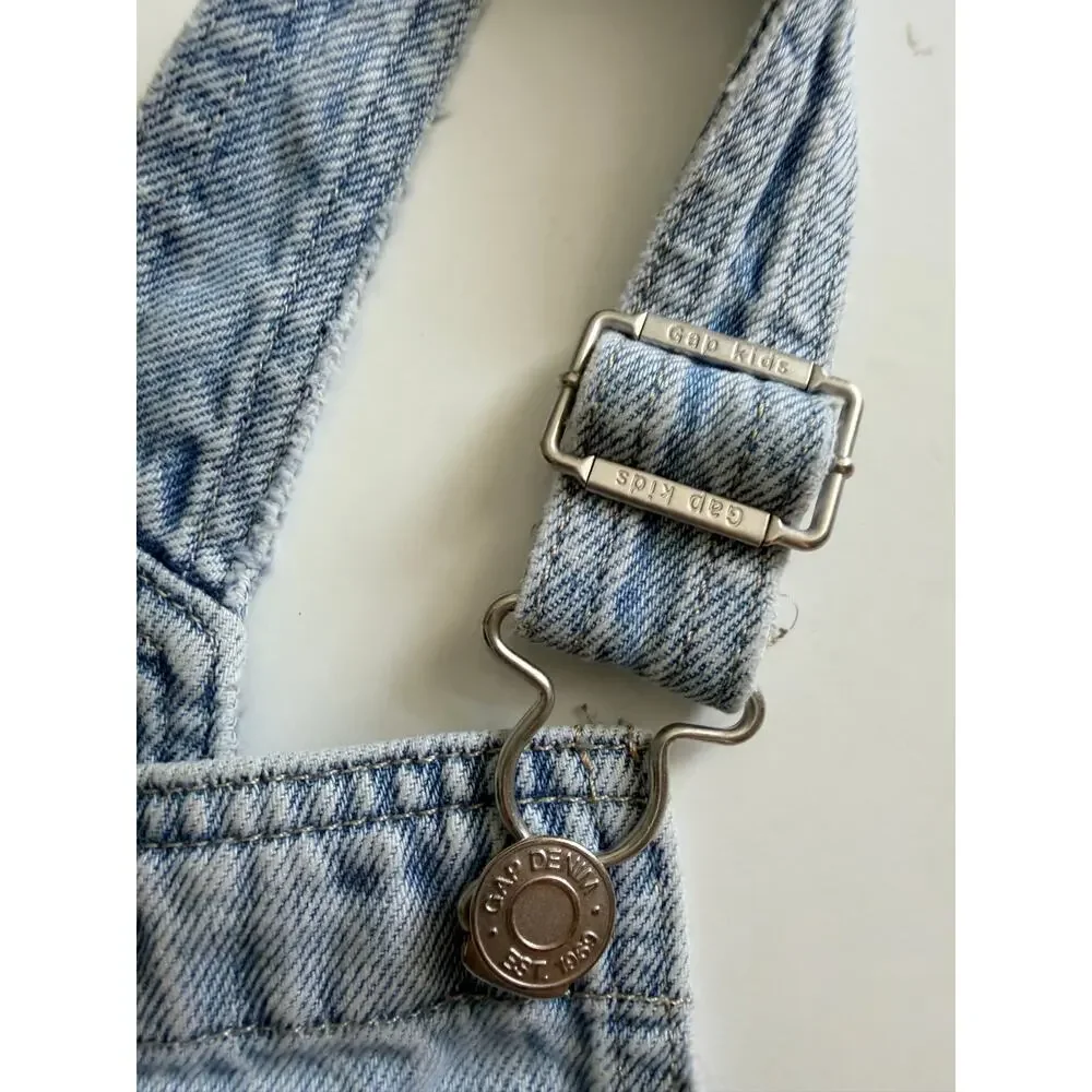 GAP Kids Distressed Denim Short Overalls - Girls' M (8-9Y)